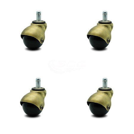 Service Caster 2 Inch Antique Brass Hooded Grip Ring Ball Casters, 4PK SCC-GR01S20-POS-WA-716-4
